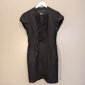 Ann Taylor Black Dress Pockets LBD Casual Office Brunch Church Festive - Size 8